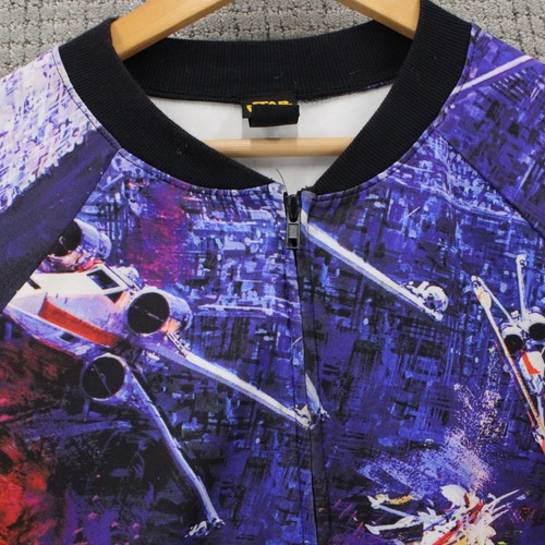 Star Wars Bomber Jacket Womens S Full Zip Millennium Falcon All Over Print - Picture 2 of 10