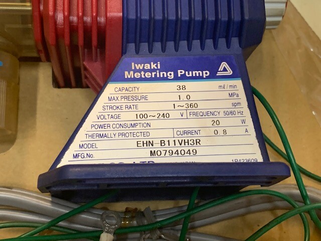 Iwaki Metering Pump EHN-B11V3R 38ml/min 100-240V 50/60Hz 20W Iwaki Metering Pump EHN-B11V3R 38ml/min 100-240V 50/60Hz 20W