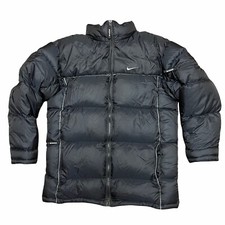 Men s Vintage Nike Black Down Puffer Jacket Size M READ Defects