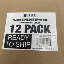 Clear Plastic Clipboards, 12 Pack, Durable, 12.5 x 9 Inch, Low Profile Clip S9