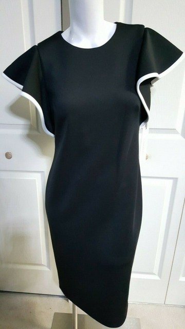 calvin klein ruffle sheath dress