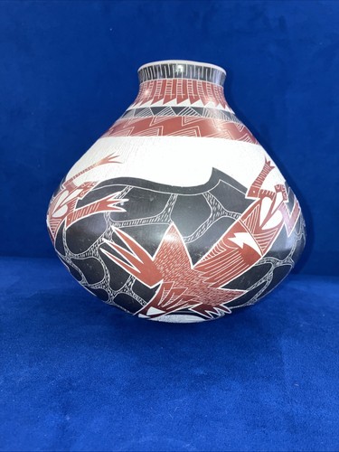 Vaso lucertola firmato Hector Quintana ceramica Mata Ortiz. - Foto 5 di 15