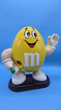 Vintage 90's Yellow Peanut M&M Candy Dispenser 10"  Retro Mars Inc Hershey