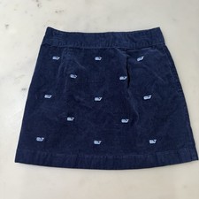 Vineyard Vines Embroidered Whale Corduroy Mini Skirt Navy Coastal Preppy