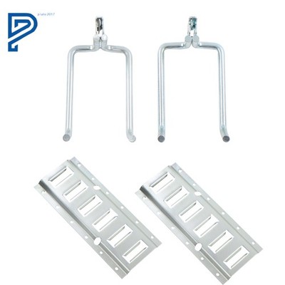 4PCS E-Track Storage Kit 2× Dual Arm E-Track Hooks 2 x 1' E Track Rails