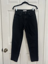 Jeans Bershka neri gamba dritta mamma vita alta vintage casual denim taglia 4