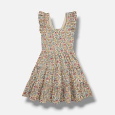 Polo Ralph Lauren Girls Beige Floral Ruffled Dress Size XL