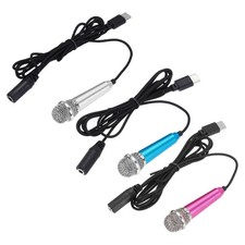 3Pcs Mini Microphone, Mic Tiny Microphone Type C Silver/Hot Pink/Blue