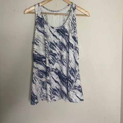 Gap Fit Racerback Tank w/ Vents Black Gray White Print New with tags Size Large