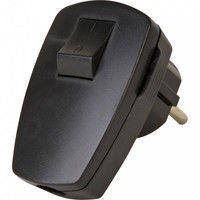 Kopp Kunststoff Schutzkontakt Stecker, Wippenschalter, FüR 3X1,5Mm², Schwarz