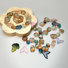 100g Glass beads lot jewelry making mix variety bead supplies Read Description