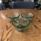 Anchor Hocking Green Glass 6 oz Vintage Custard Cups 1034 Set Of 3