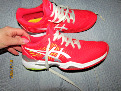 Asics Tennisschuhe Damen Größe UK 7,5 Court FF 2 Clay Pink Court Turnschuhe
