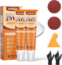 Wood Filler, Wood Putty, 2 Pack White Water-Based Wood Repair Kit Paintable