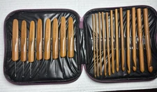 Crochet Hooks Knitting Needles 20pcs Bamboo Handle Needles Set Weave Craft