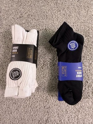 NWT Men s Famous Brand Socks 3 White 3 Black Crew & Knee High 