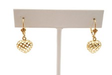 14k Yellow Gold Heart Earrings