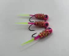 Hand Tied Crappie Jigs Electric Chicken Wedge Tail 1/16th ounce New