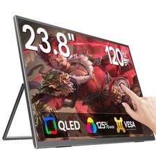 Touchscreen 23.8 Inch FHD 120Hz Portable Monitor Display with Kickstand  VESA