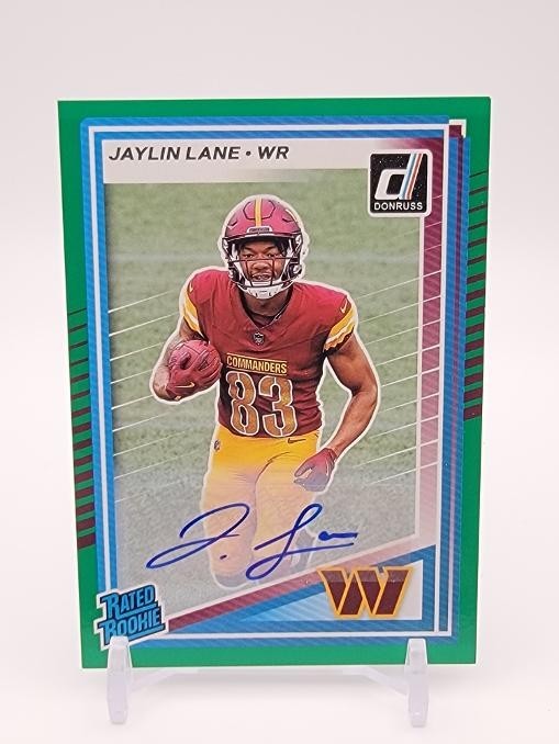 2025 Panini Donruss Rated Rookie Jaylin Lane #335 Green Autographs