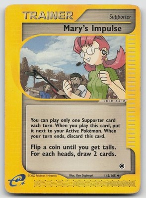 Mary's Impulse 142/165 Uncommon Expedition Base Set Pokemon Moderately Played