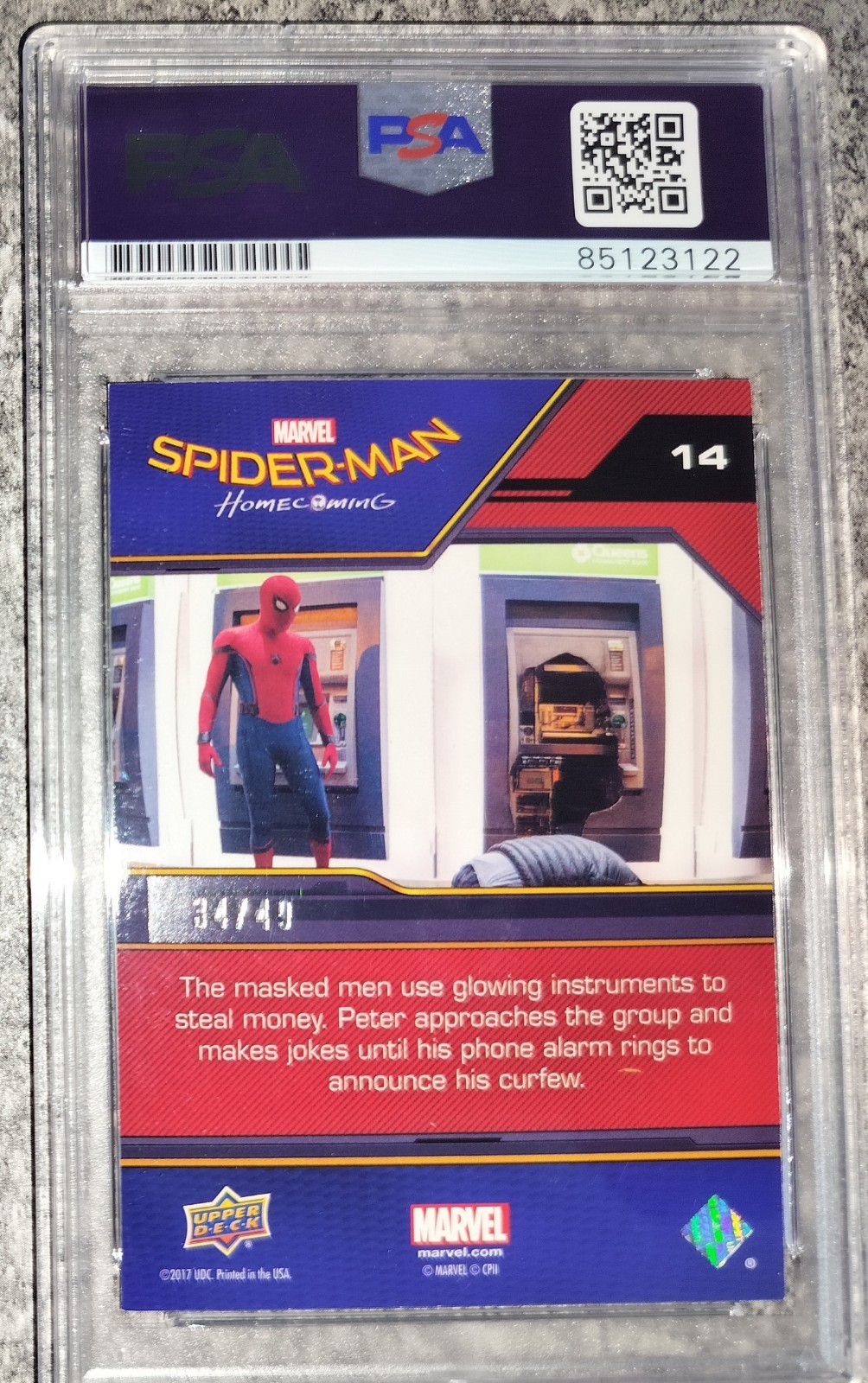 Upper Deck 2017 Spider-Man Homecoming #14 Tom Holland Auto Card PSA/DNA +BONUS!! view 3