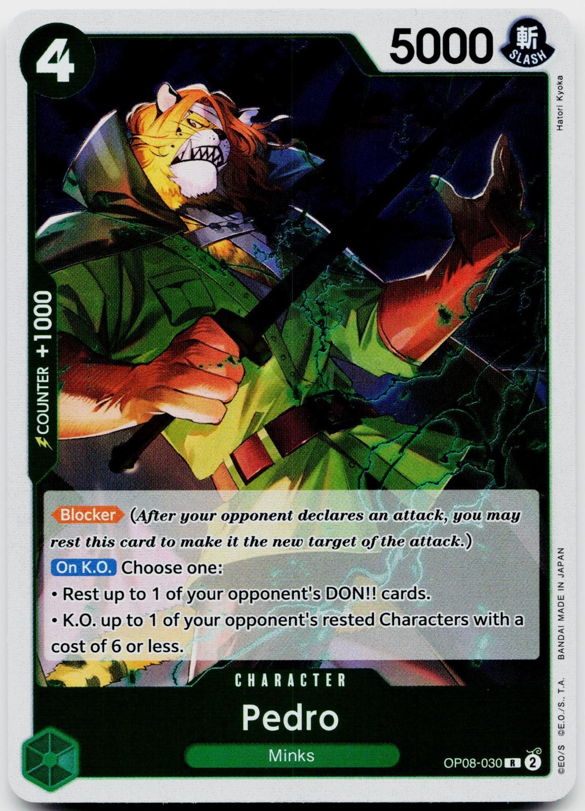 Pedro OP08-030 Rare Two Legends One Piece Foil Near Mint