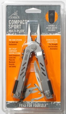 GERBER Compact Sport Multi-Plier w/ Sheath ~ ''GERBER U.S.A.'' Stainless Steel NEW