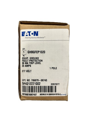 #ad Eaton GHBGFEP1020 Ground Fault Circuit Breaker 20A 1 Pole 277V $284.99