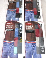 Levi's Men's Performance Microfiber 4 Pack Boxer Briefs Colors Free Ship NIB