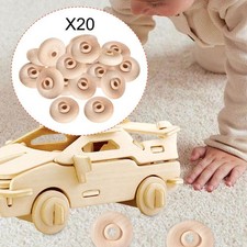 20 roues en bois brut pour jouets, base de sapin de Noël, bricolage pour