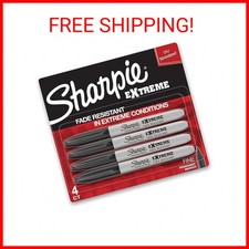 Sharpie Extreme Permanent Markers Fine Point Black 4 Count