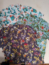 LOT OF 3 Laulima Hawaii Aloha Shirts Mens L Rayon Made in HI Snail Bird Floral​