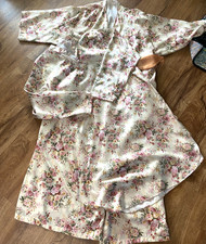 Vintage BARBIZON Floral Nightgown and Robe Set-Sz Large