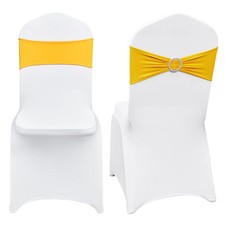 30/50set Stretch Spandex Folding Chair Covers Fitted Chair Cover w/ Chair Sashes