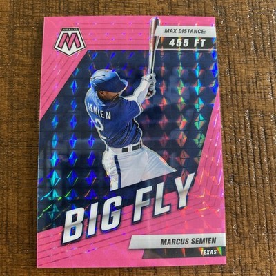2022 Panini Mosaic MARCUS SEMIEN #BF-5 BIG FLY pink  flourescent /10  TX RANGERS