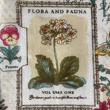 Tende in tessuto misto lino cotone giardino botanico materiale naturale...