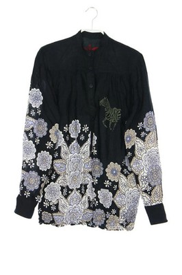 Desigual Bluse Logo-Stickerei S schwarz