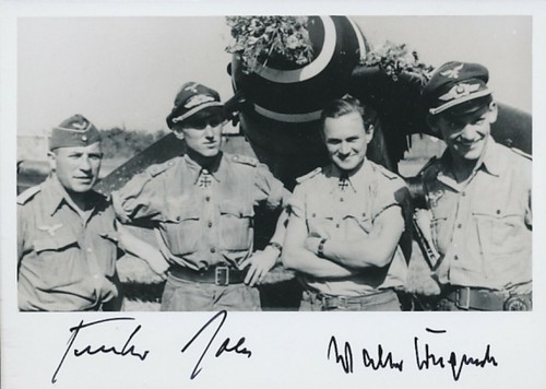 Gunther Rall-Walter Krupinski 2X signed.Top Luftwaffe Aces.472 kills in total !