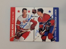 1995-96 Parkhurst 1966-67 Design # 126 Gordie Howe Bobby Rousseau Auto Autograph