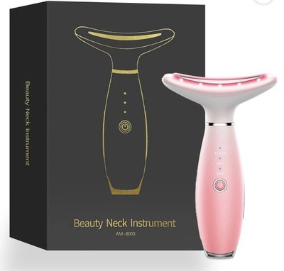 3 Mode LED Neck & Face Massager EMS Heat Vibration Beauty Device - Model Am-8003