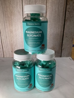 3 Pack Magnesium Threonate Tinies bers Gummies 500mg 60ct Blueberry  EXP 3/27 -