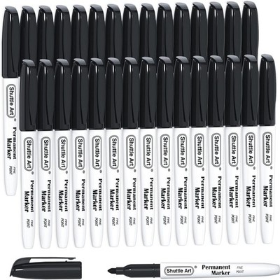 Permanentmarker Set 30 Stück schwarz fein Filzstift Glas Metall Kunststoff Holz