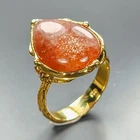 Jewellery 12 ct+ Natural Sunstone Ring 925 Sterling Silver Size 8 /R474246