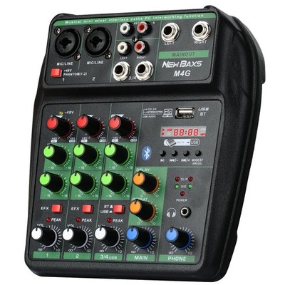 DJ Audio Mixer, Mixers 4 Channel Sound Board with Bluetooth, NEW BAXS... 