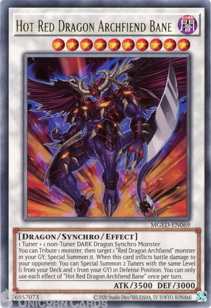 MGED-EN069 Hot Red Dragon Archfiend Bane Rare UNL Edition Mint YuGiOh Card