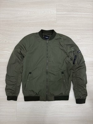 Pull & Bear Bomber Jacke Khaki Grün Harrington Gr. L Wie Neu