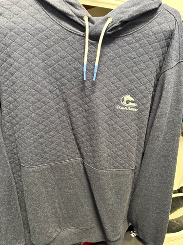 B. Draddy Ocean Forest Quilted Hooded Pullover Hoodie Blue Men's XL - product listing photo