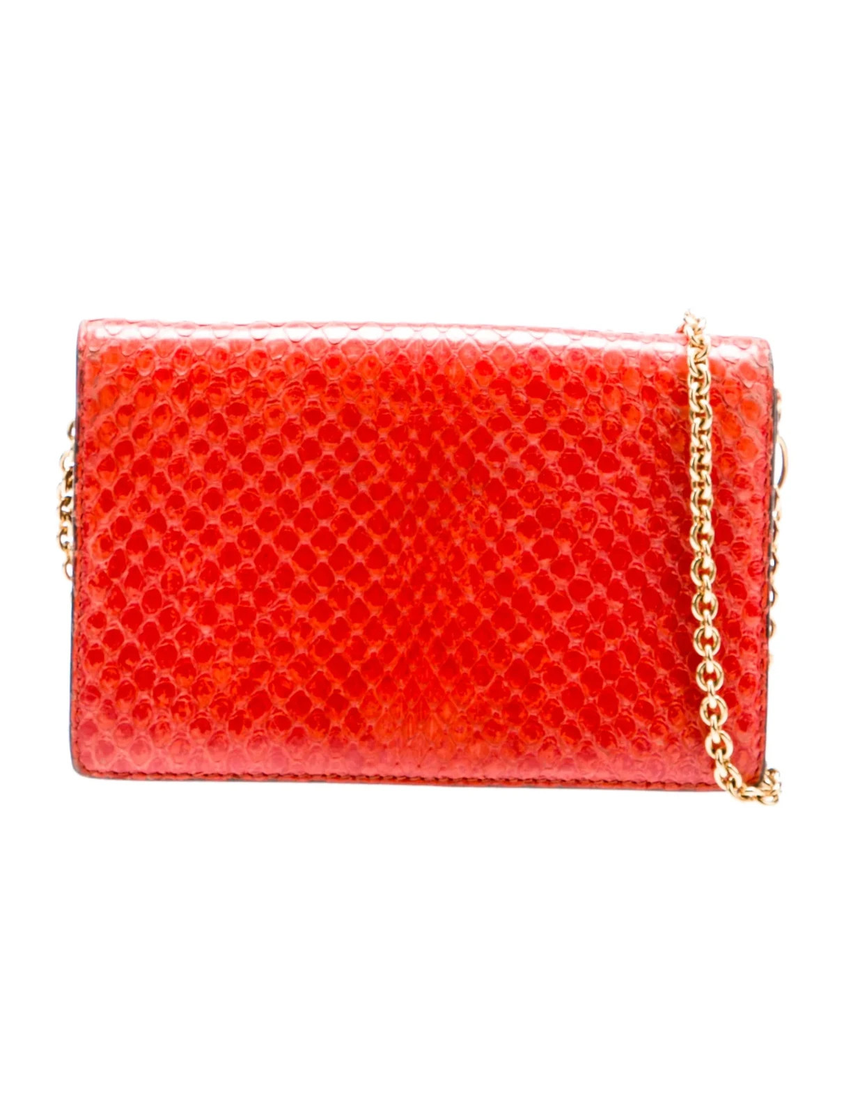 Tom Ford Python Snake Red Leather Gold Chain Cros… - image 1