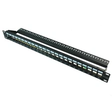 24 port  19inchinch Keystone (Blanks  1U) Universal Patch Panel with Lacing Bar